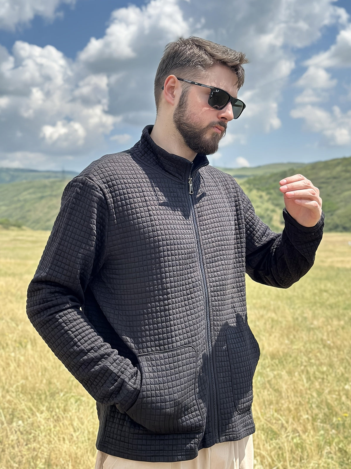 Textured Zip-Up Jacket