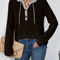 Relaxed Waffle-Knit Hooded Top