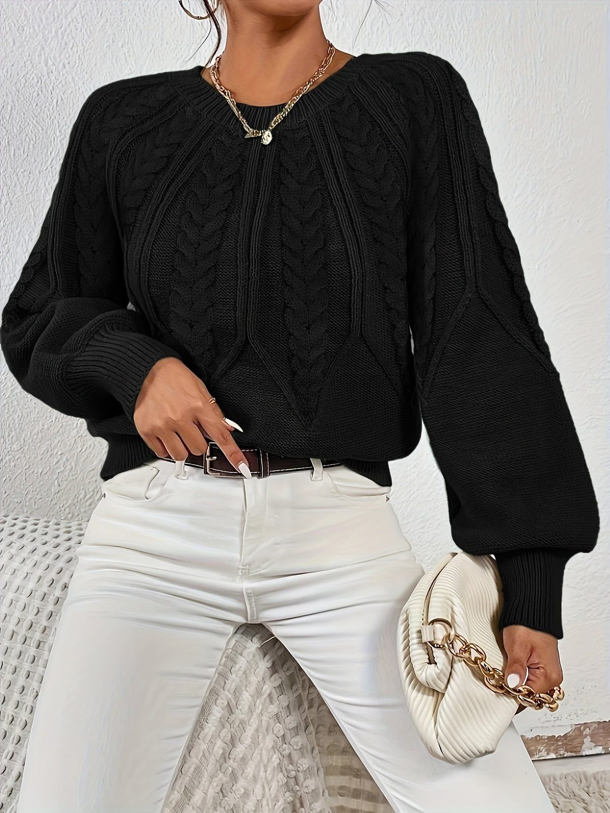 Relaxed Cable-Knit Sweater