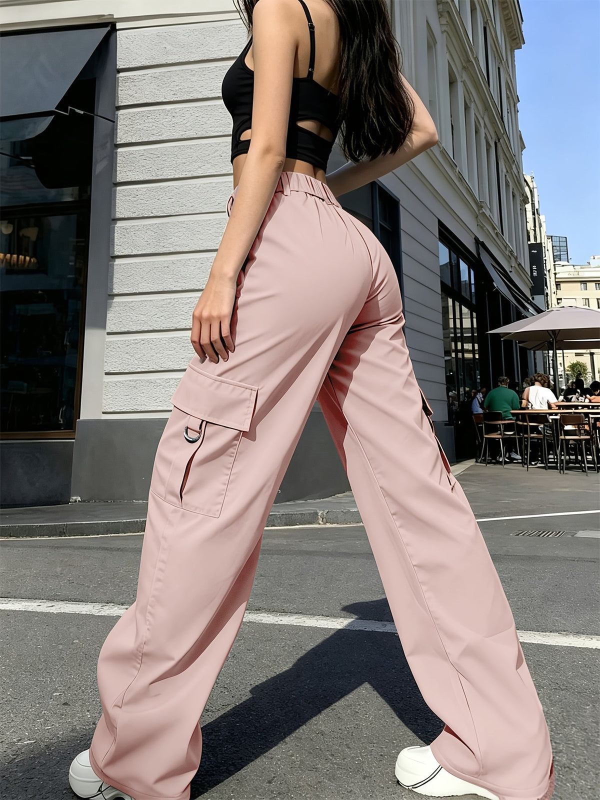 High-Waisted Wide-Leg Cargo Pants