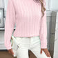 Cable-Knit Round Neck Sweater