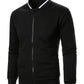 Textured Zip-Up Bomber Jacket