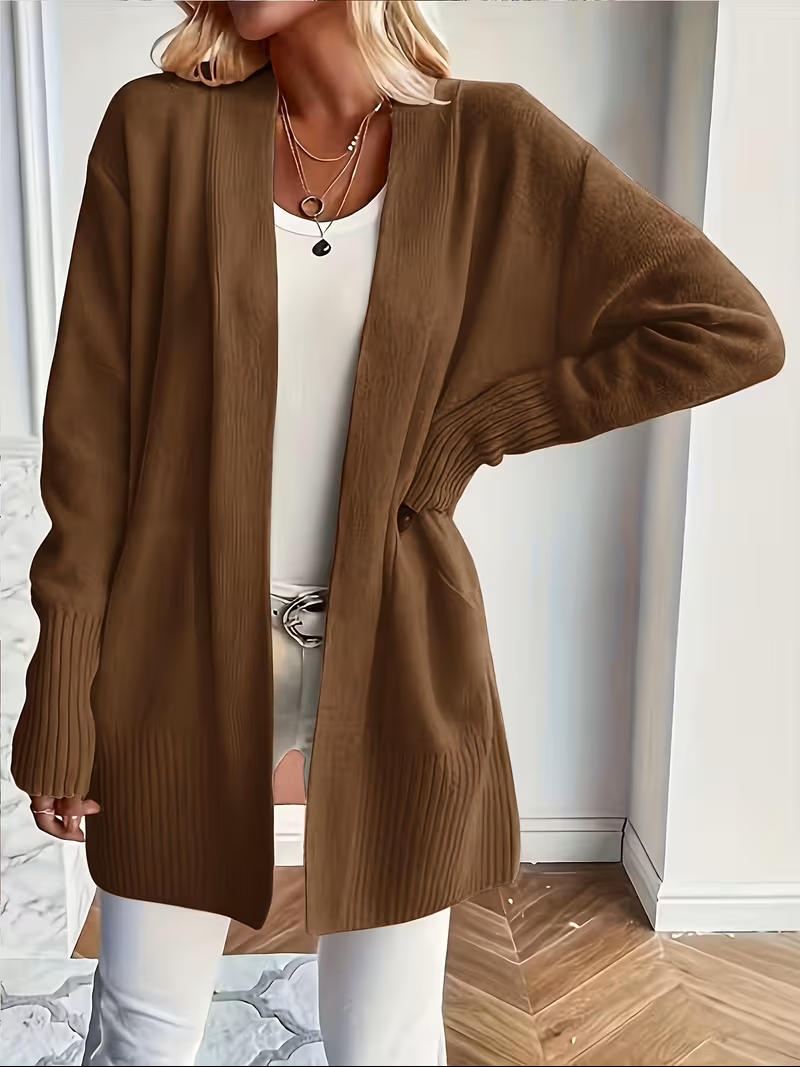 Relaxed Open-Front Cardigan