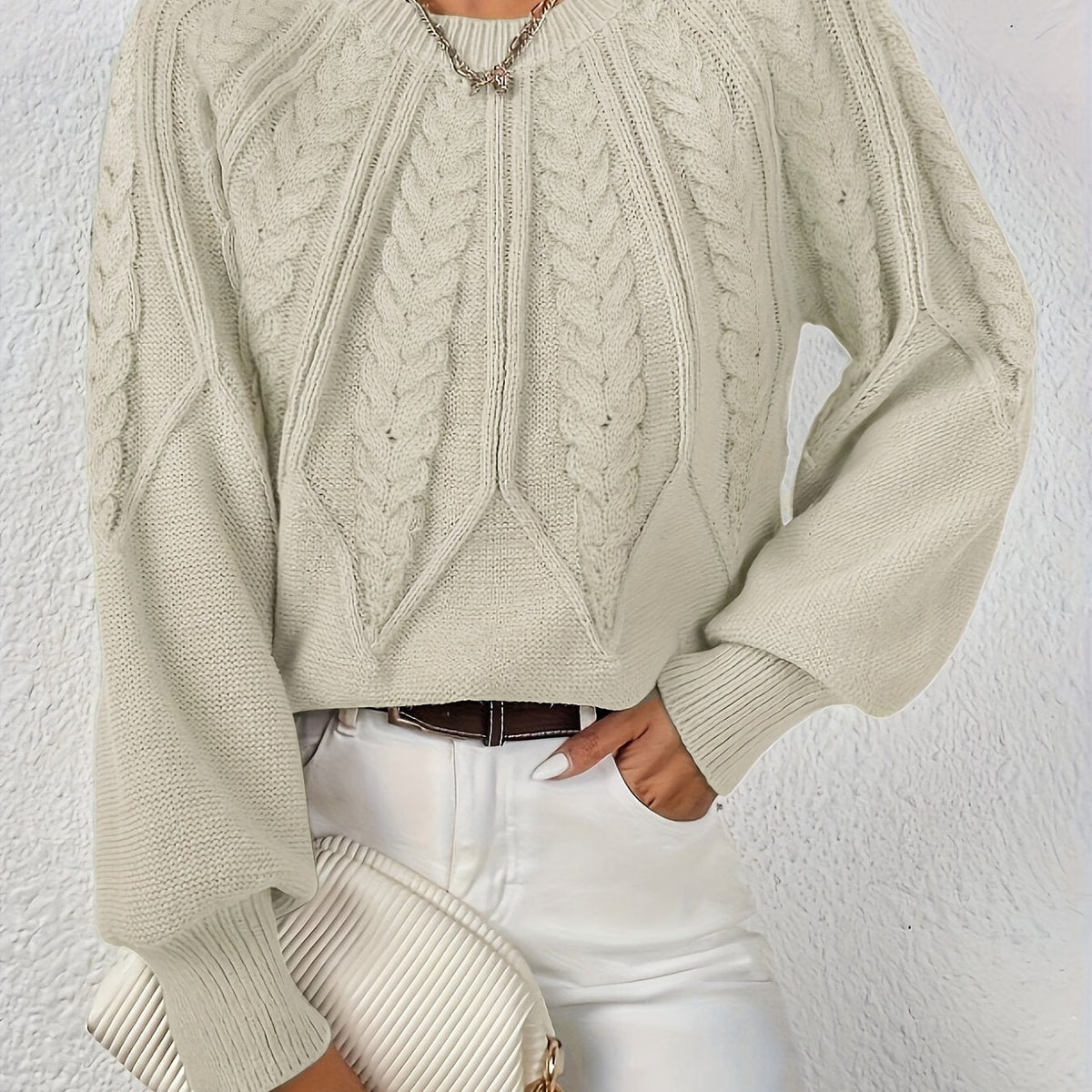 Relaxed Cable-Knit Sweater