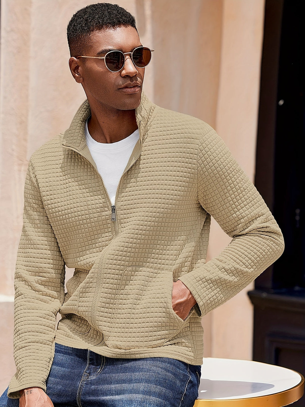 Textured Zip-Up Jacket