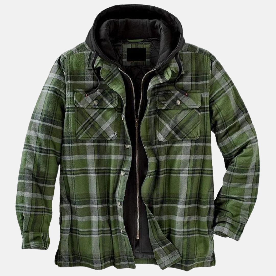 Rugged Hooded Plaid Jacket