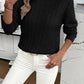 Cable-Knit Round Neck Sweater