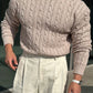 Cable Knit Crew Neck Sweater