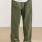Relaxed Straight-Leg Ribbed Trousers