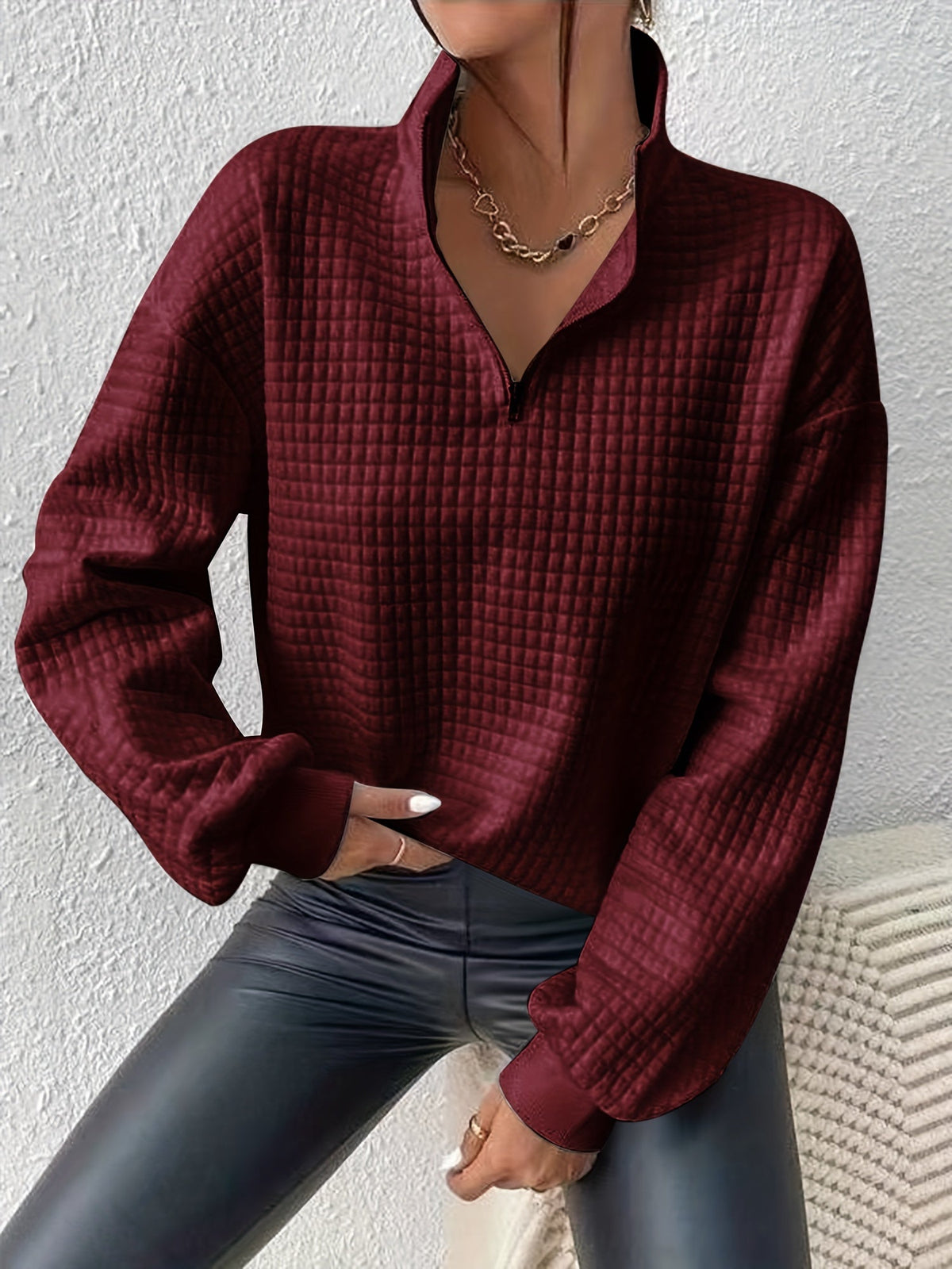 Relaxed Quarter-Zip Pullover