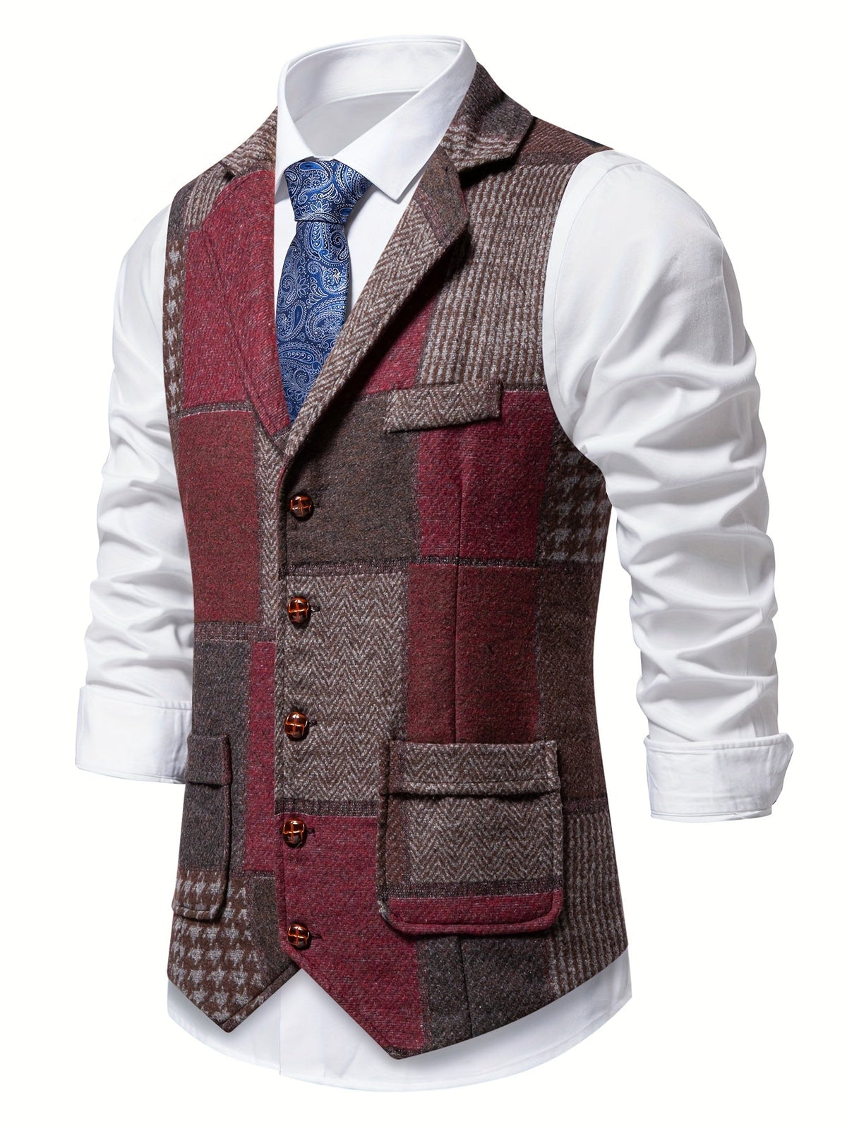 Patchwork Herringbone Waistcoat