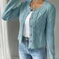 Cable-Knit Button-Front Cardigan