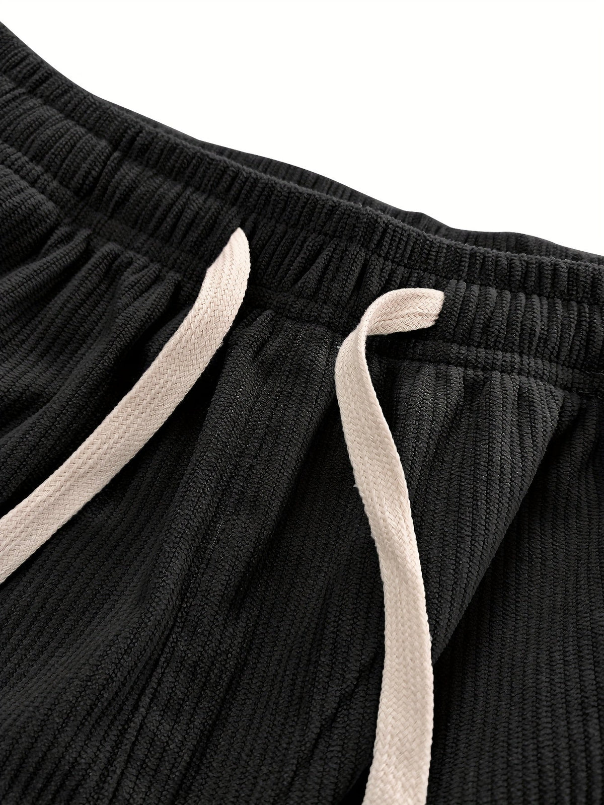 Relaxed Straight-Leg Ribbed Trousers