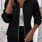 Quilted-Texture Baseball Jacket
