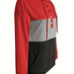 Color Block Button-Neck Hoodie
