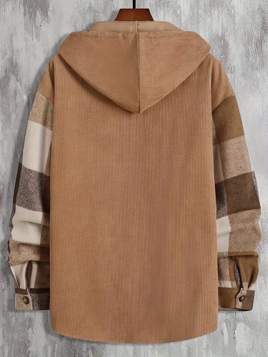 Checked Hooded Overshirt Jacket