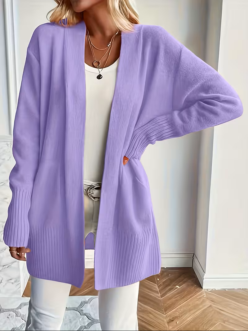 Relaxed Open-Front Cardigan