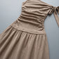 Zolwen - Asymmetric Ruched Drop-Waist Maxi Dress