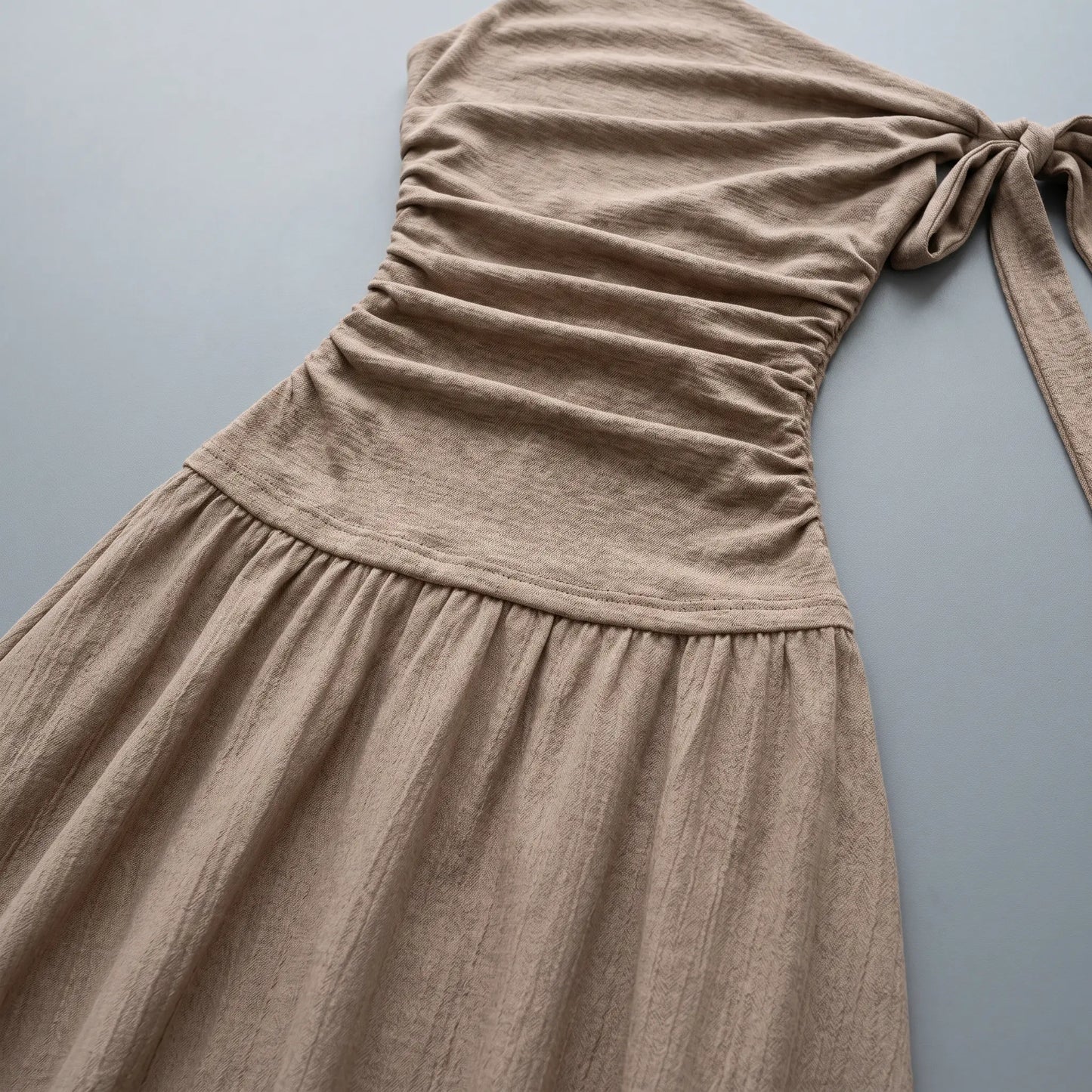 Zolwen - Asymmetric Ruched Drop-Waist Maxi Dress