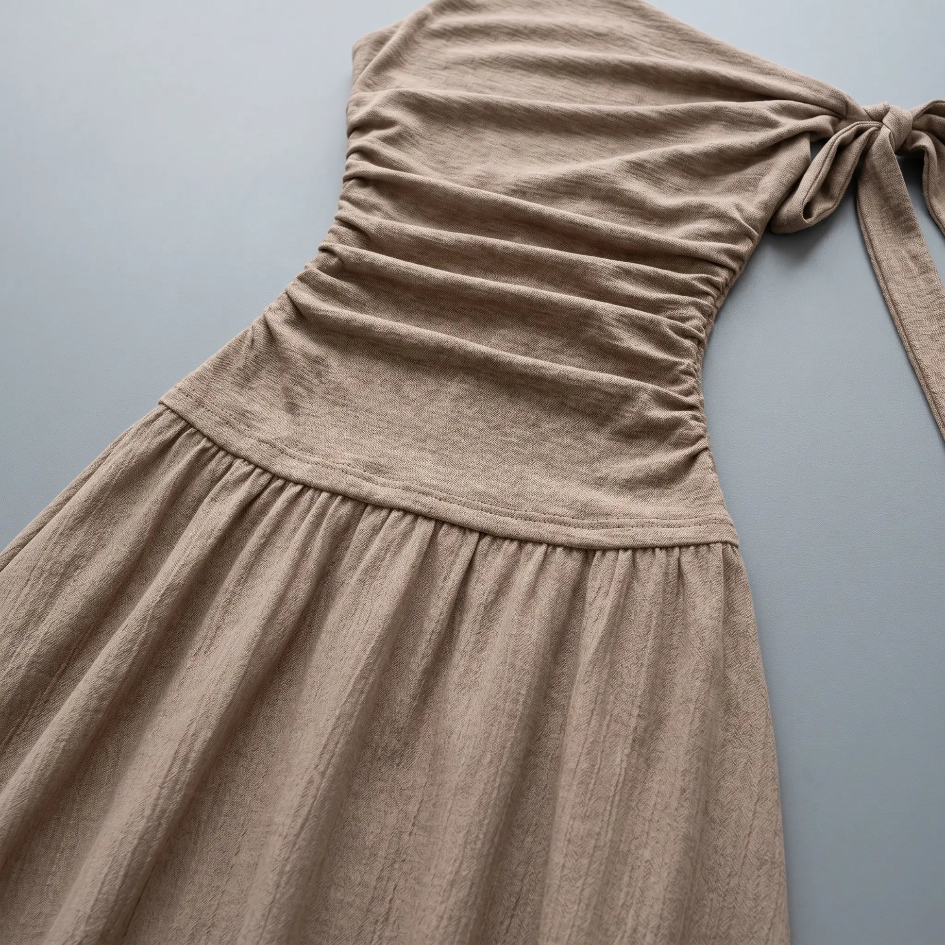 Zolwen - Asymmetric Ruched Drop-Waist Maxi Dress