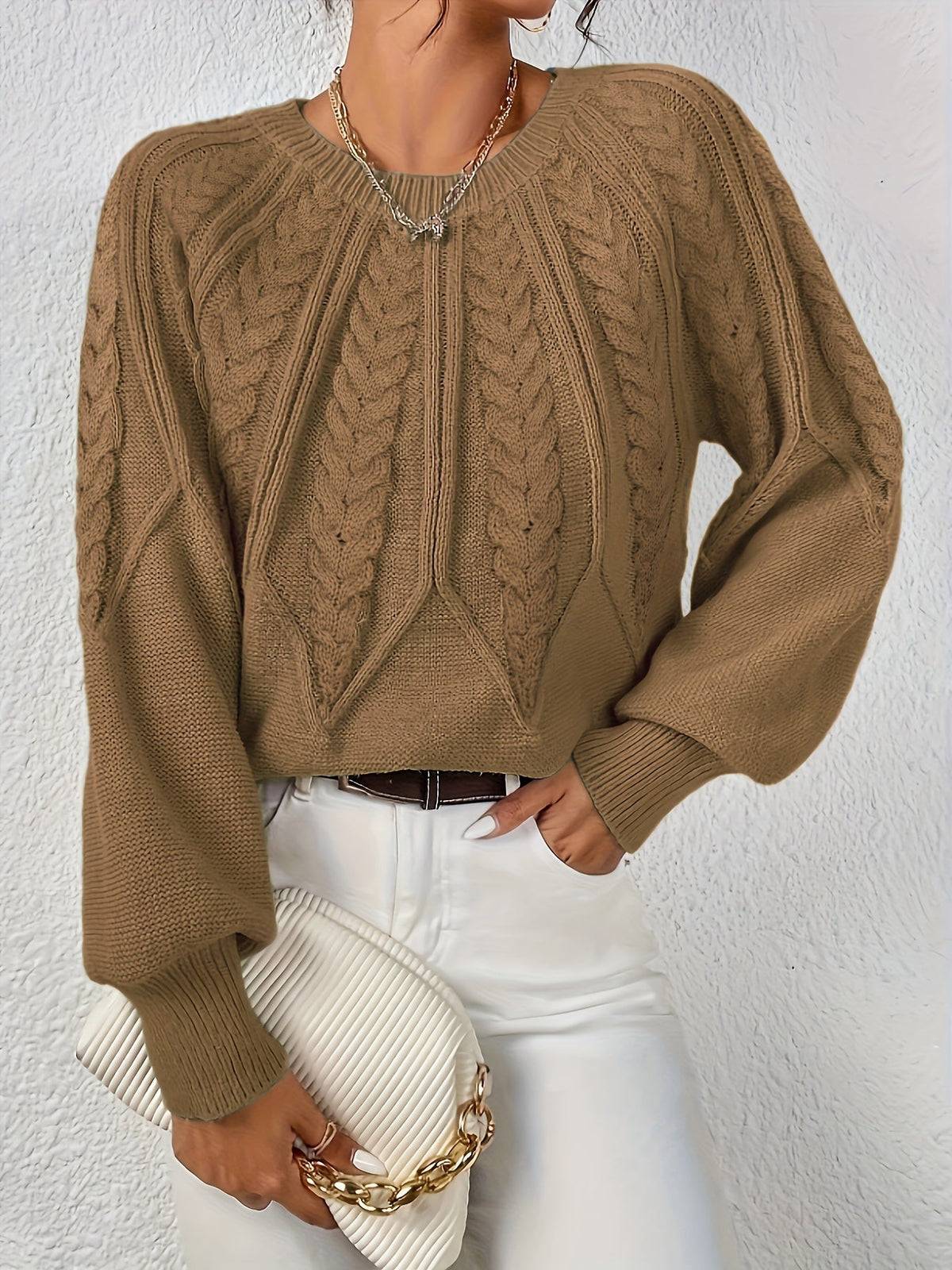 Relaxed Cable-Knit Sweater