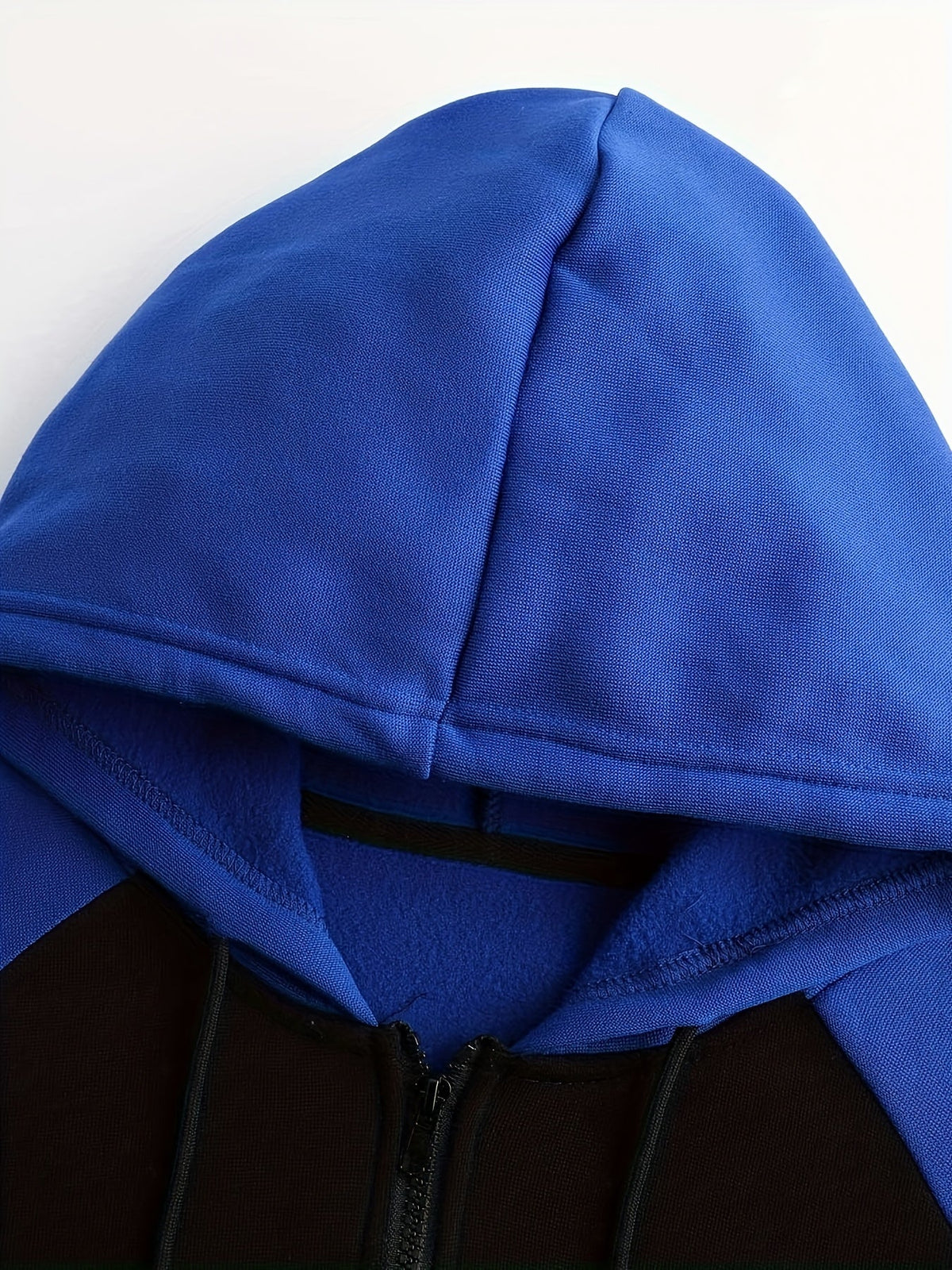 Color Block Zip-Up Hooded Jacket