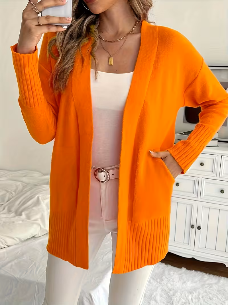 Relaxed Open-Front Cardigan