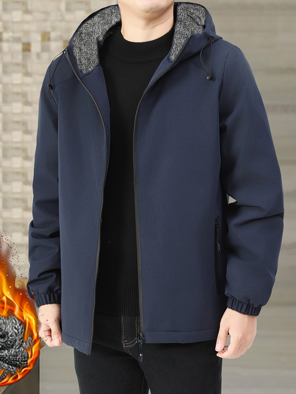 Fleece-Lined Hooded Jacket
