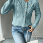 Cable-Knit Button-Front Cardigan