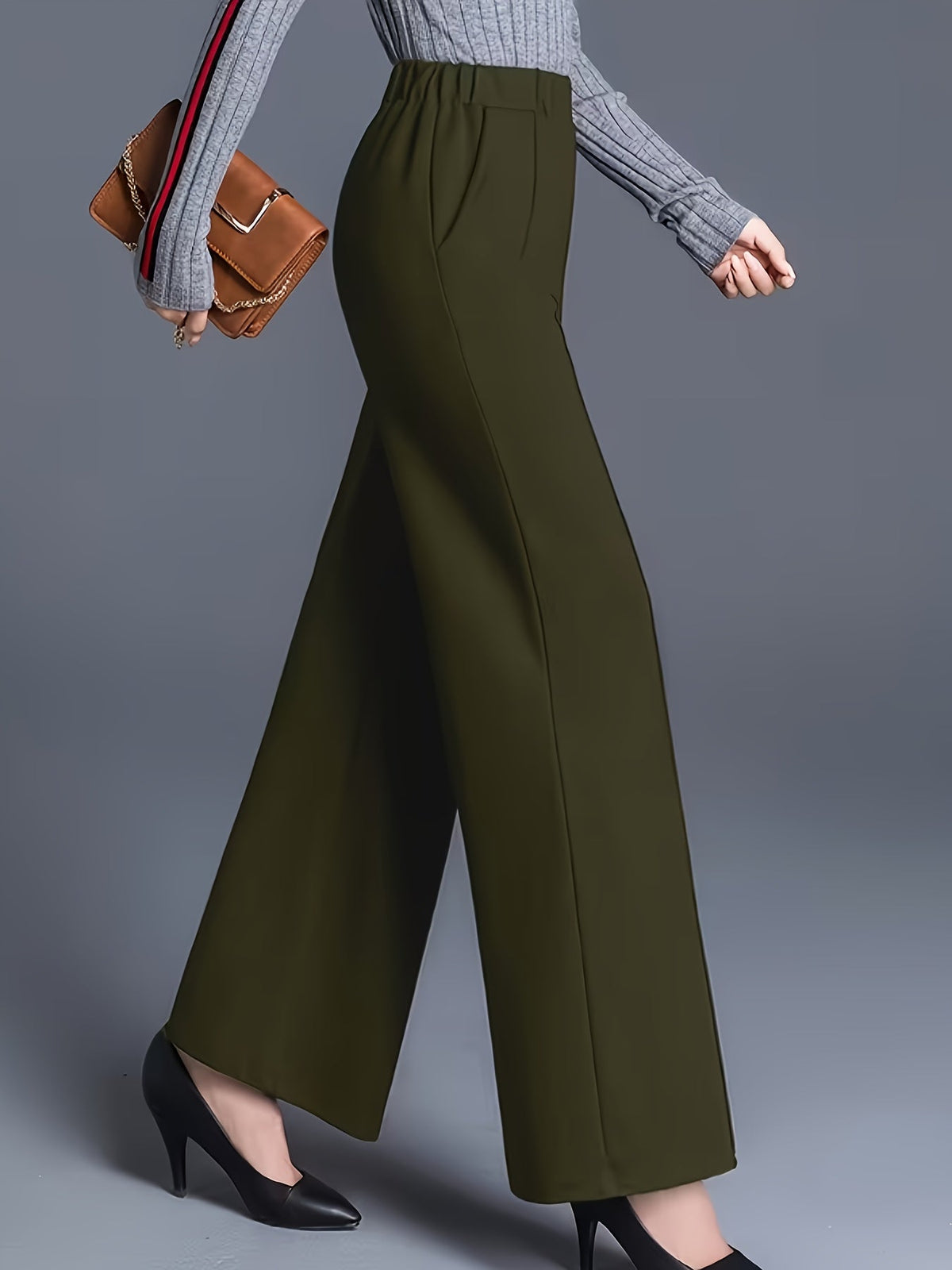 High-Waisted Wide-Leg Trousers