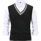 Cable-Knit V-Neck Sweater Vest