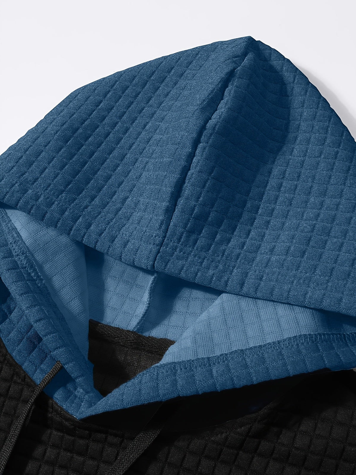 Textured Color-Block Hoodie