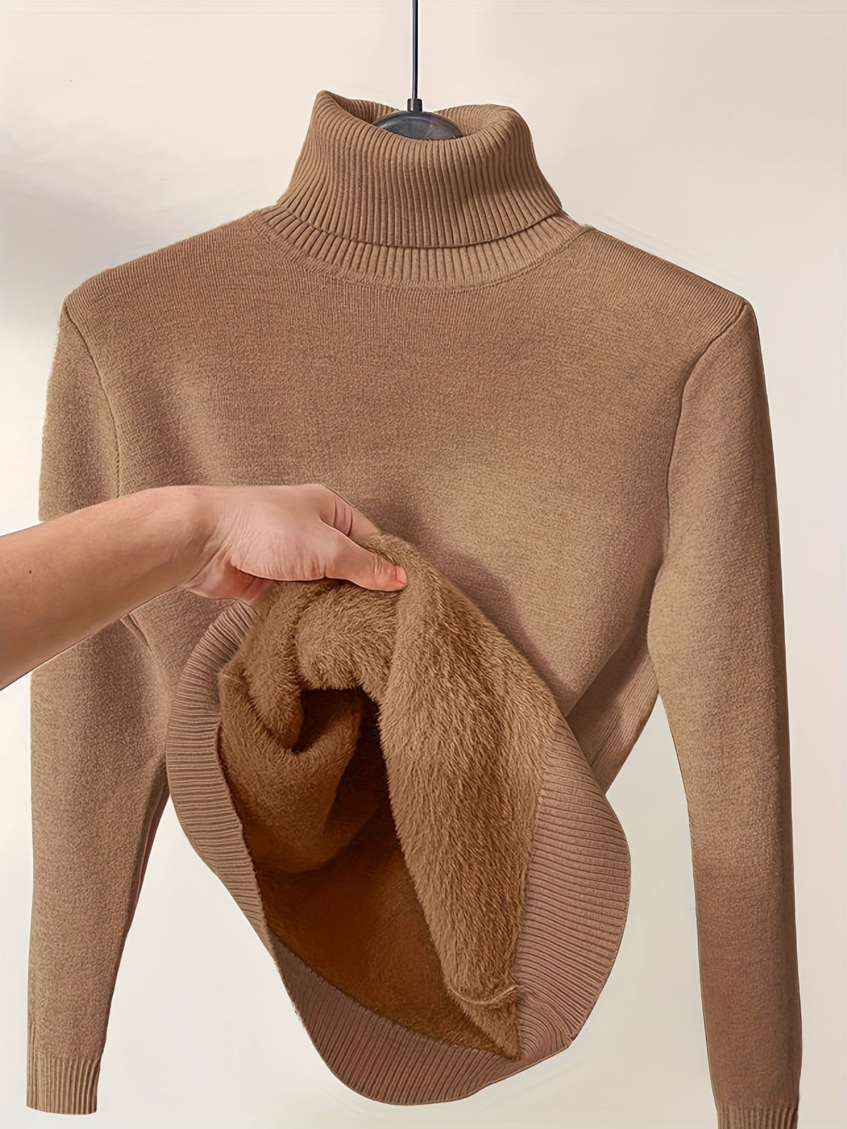 High-Neck Lined Sweater