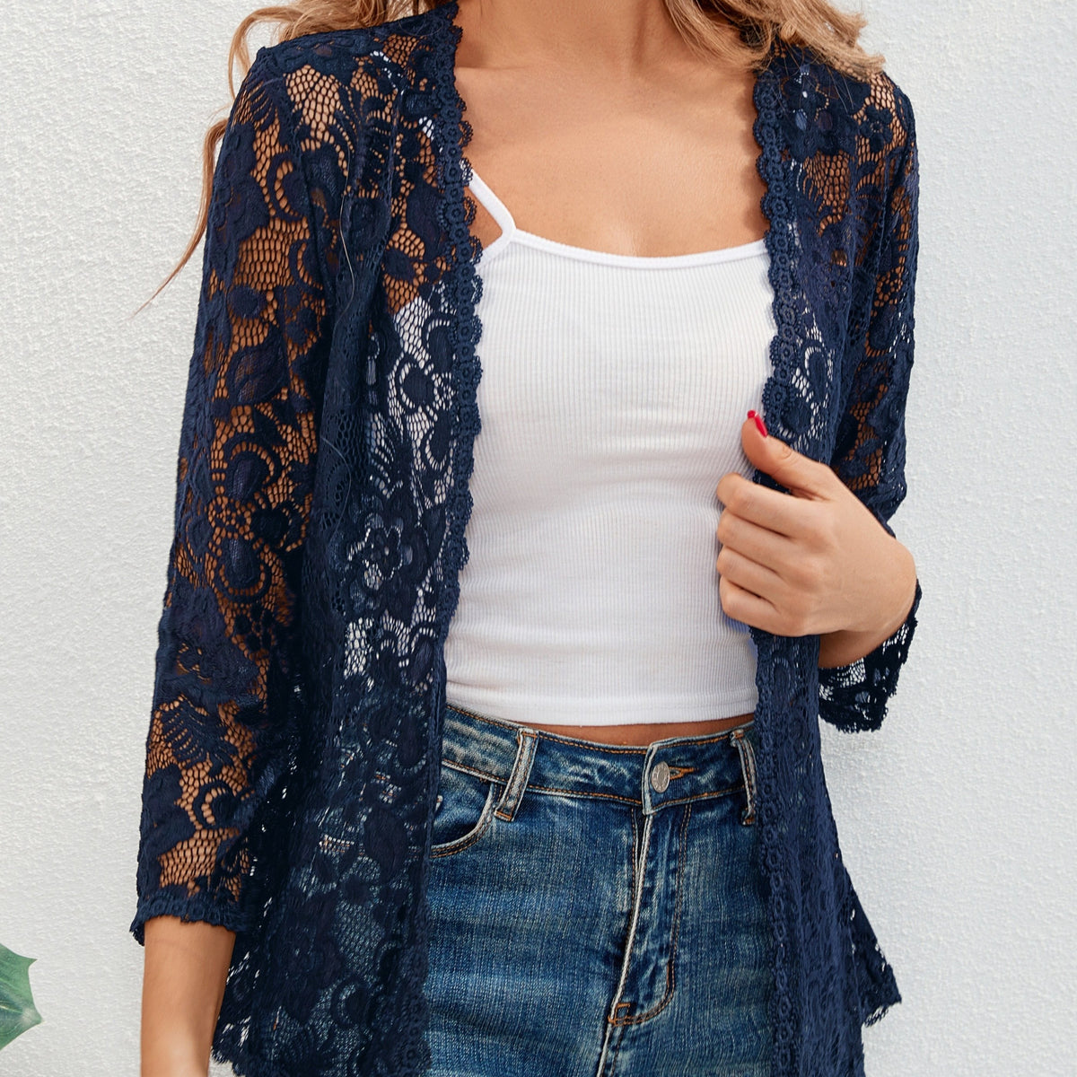 Floral Openwork Cardigan