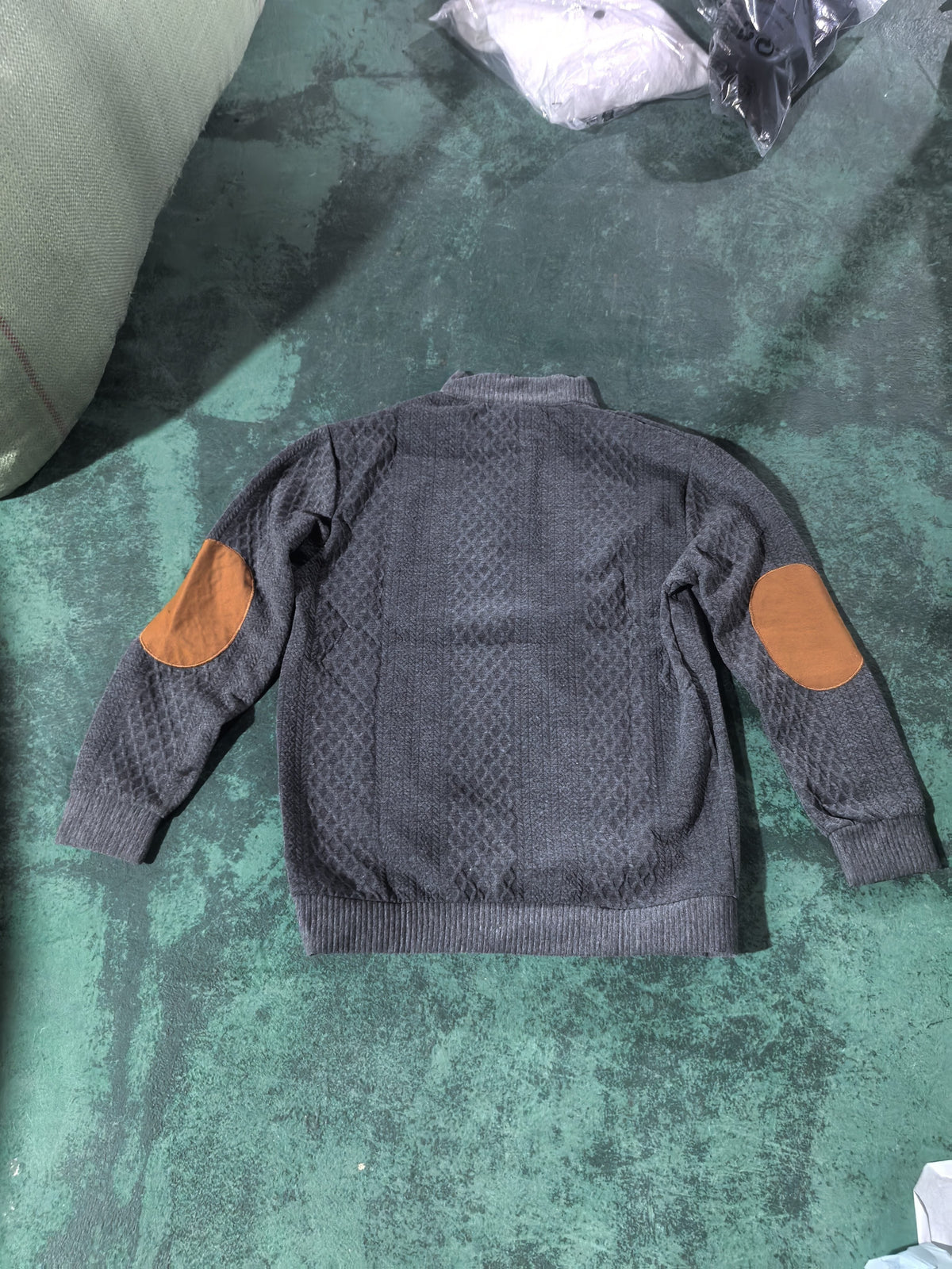 Stand Collar Button Henley Sweater
