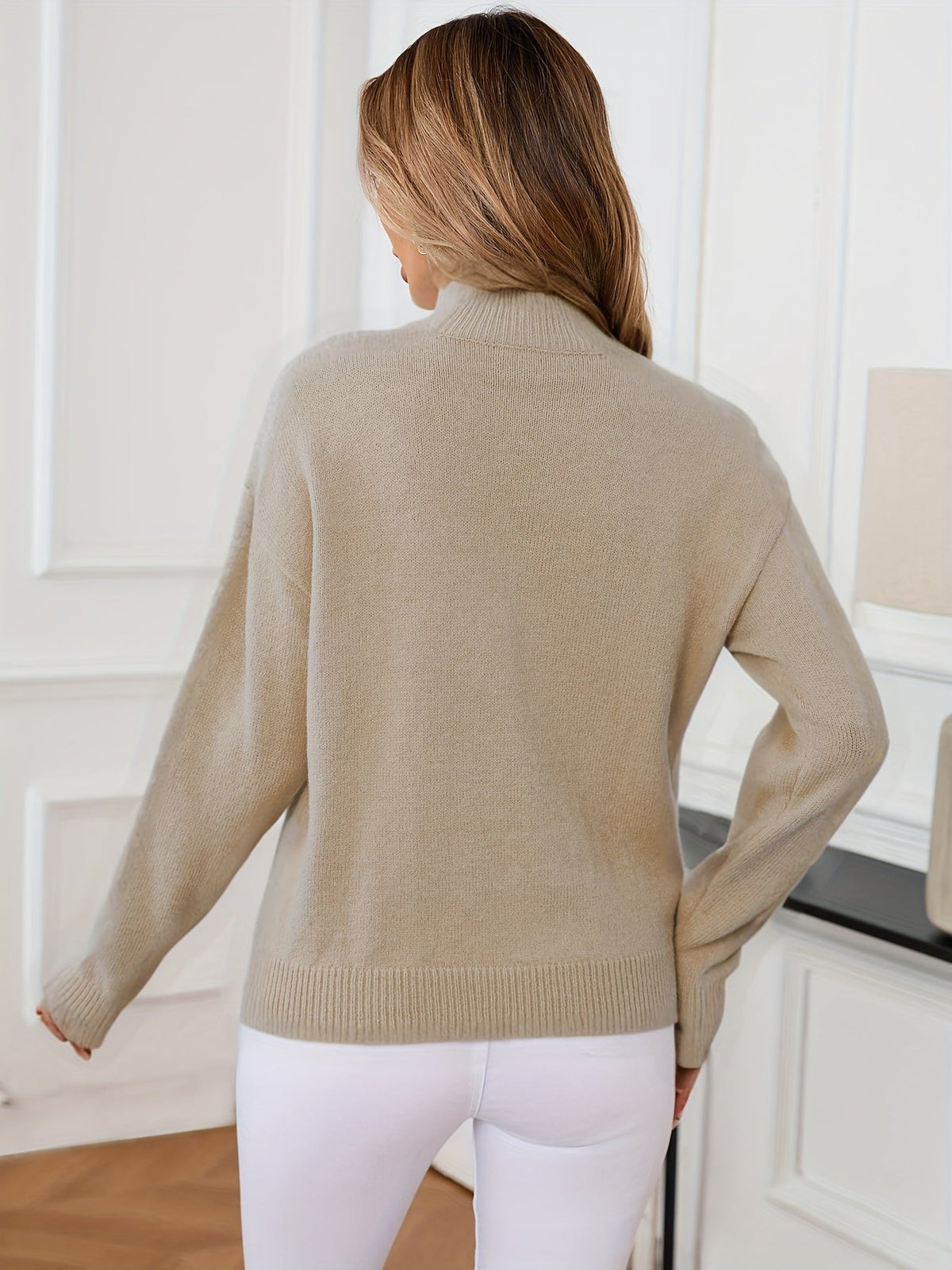 Mock Neck Relaxed Fit Sweater