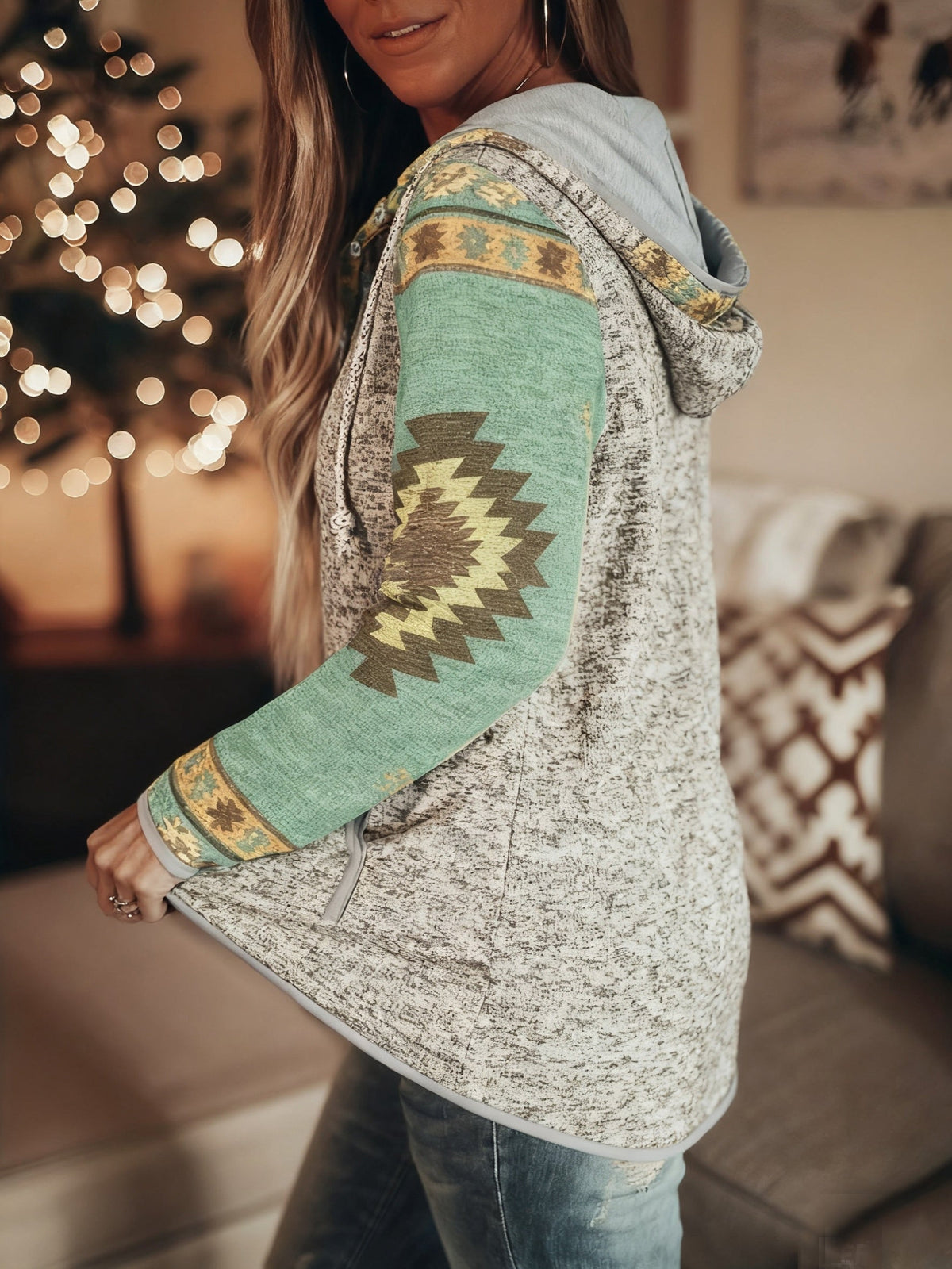 Western-Inspired Hooded Sweatshirt