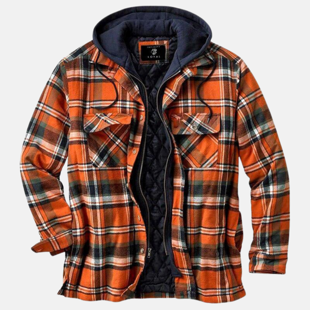 Rugged Hooded Plaid Jacket