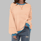 Casual Long Sleeve Striped Sweatshirt