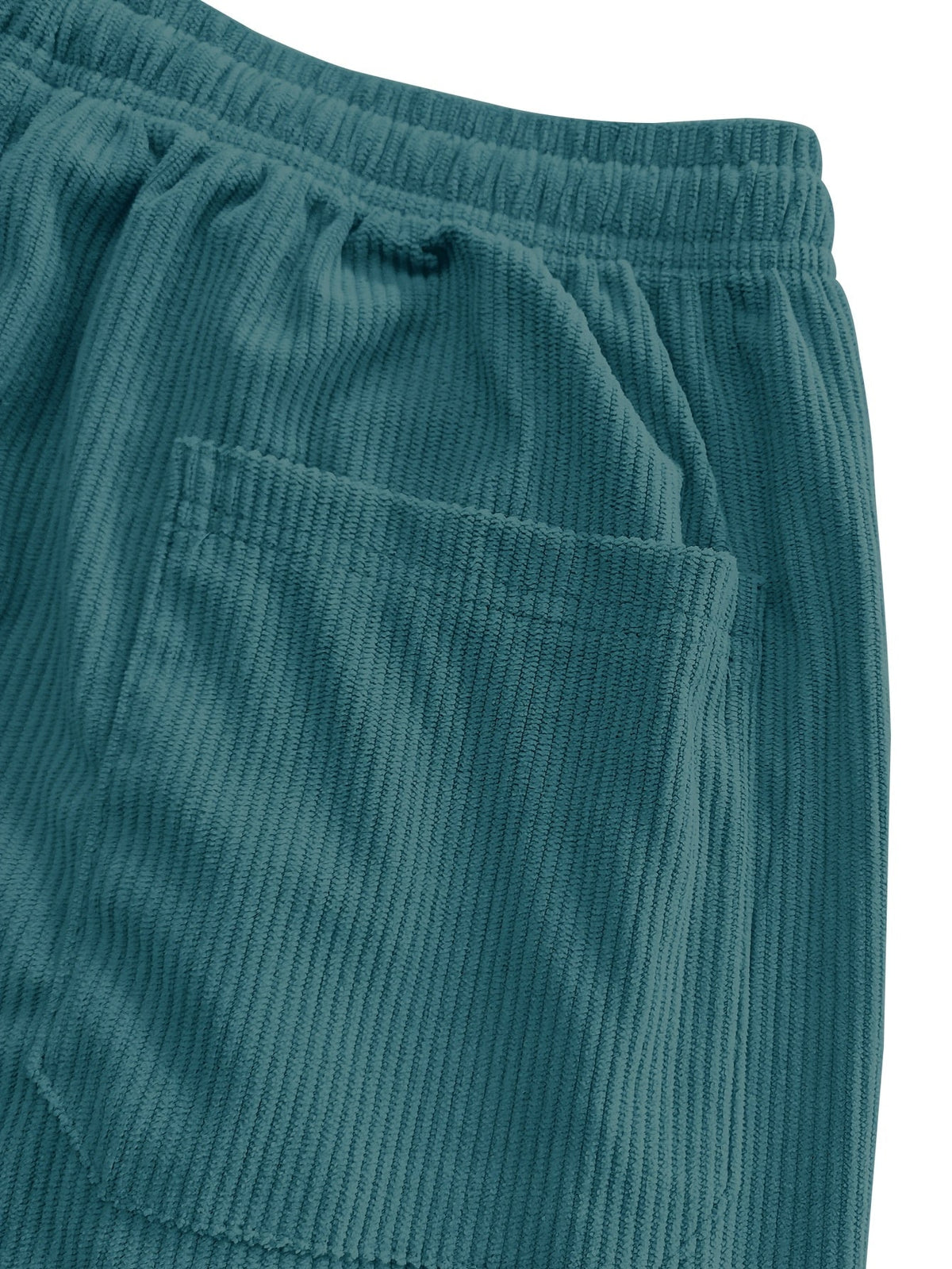 Relaxed Straight-Leg Ribbed Trousers
