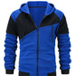 Color Block Zip-Up Hooded Jacket