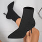 Pointed Sock-Style Ankle Boots