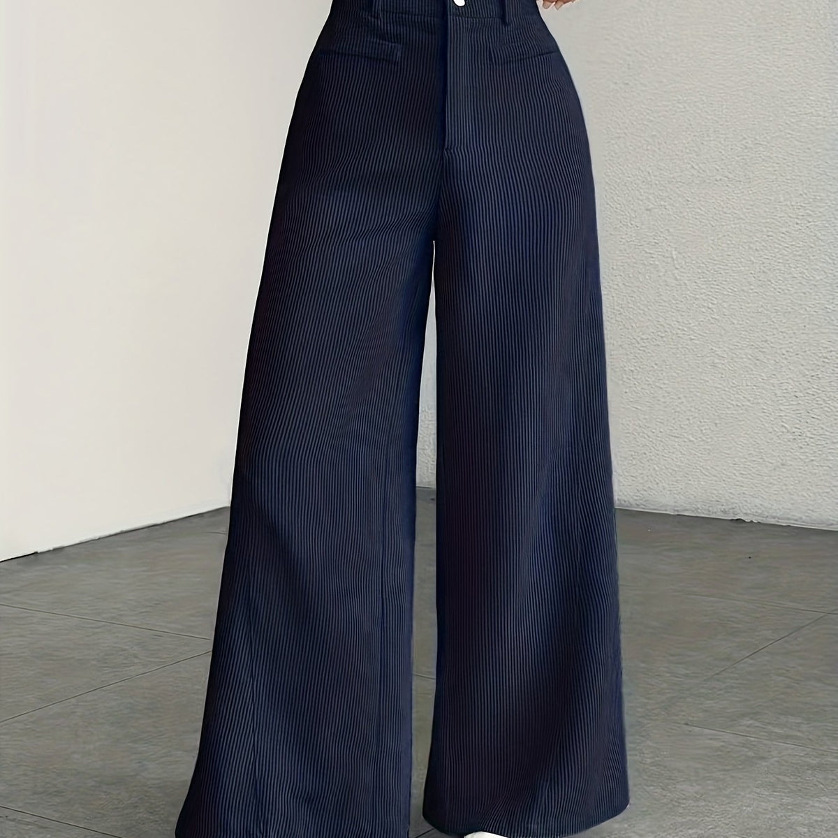 High-Waisted Wide-Leg Trousers