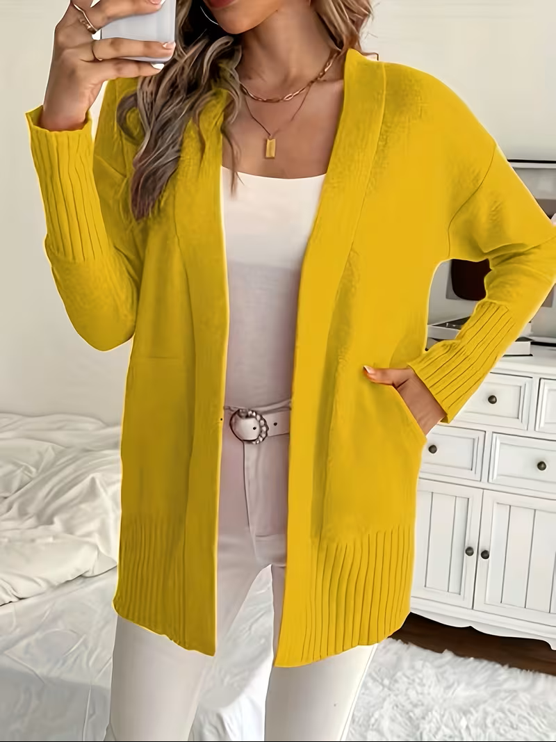Relaxed Open-Front Cardigan