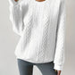 Textured Cable-Knit Crewneck Sweatshirt