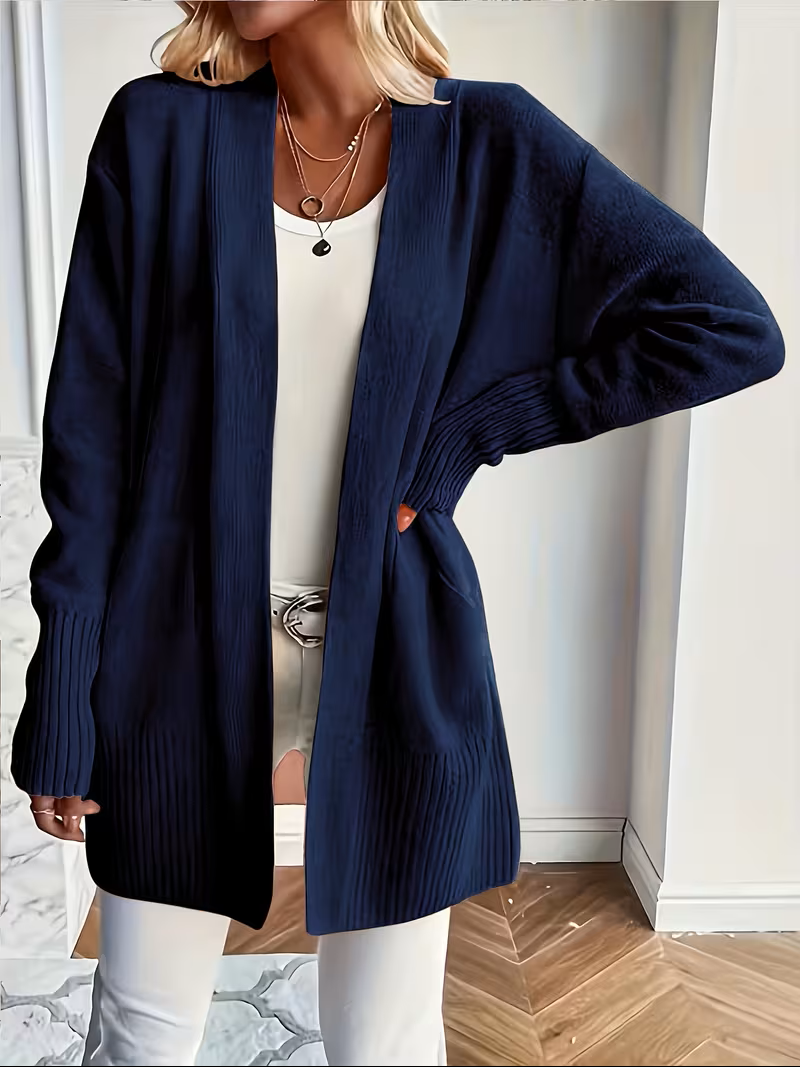Relaxed Open-Front Cardigan