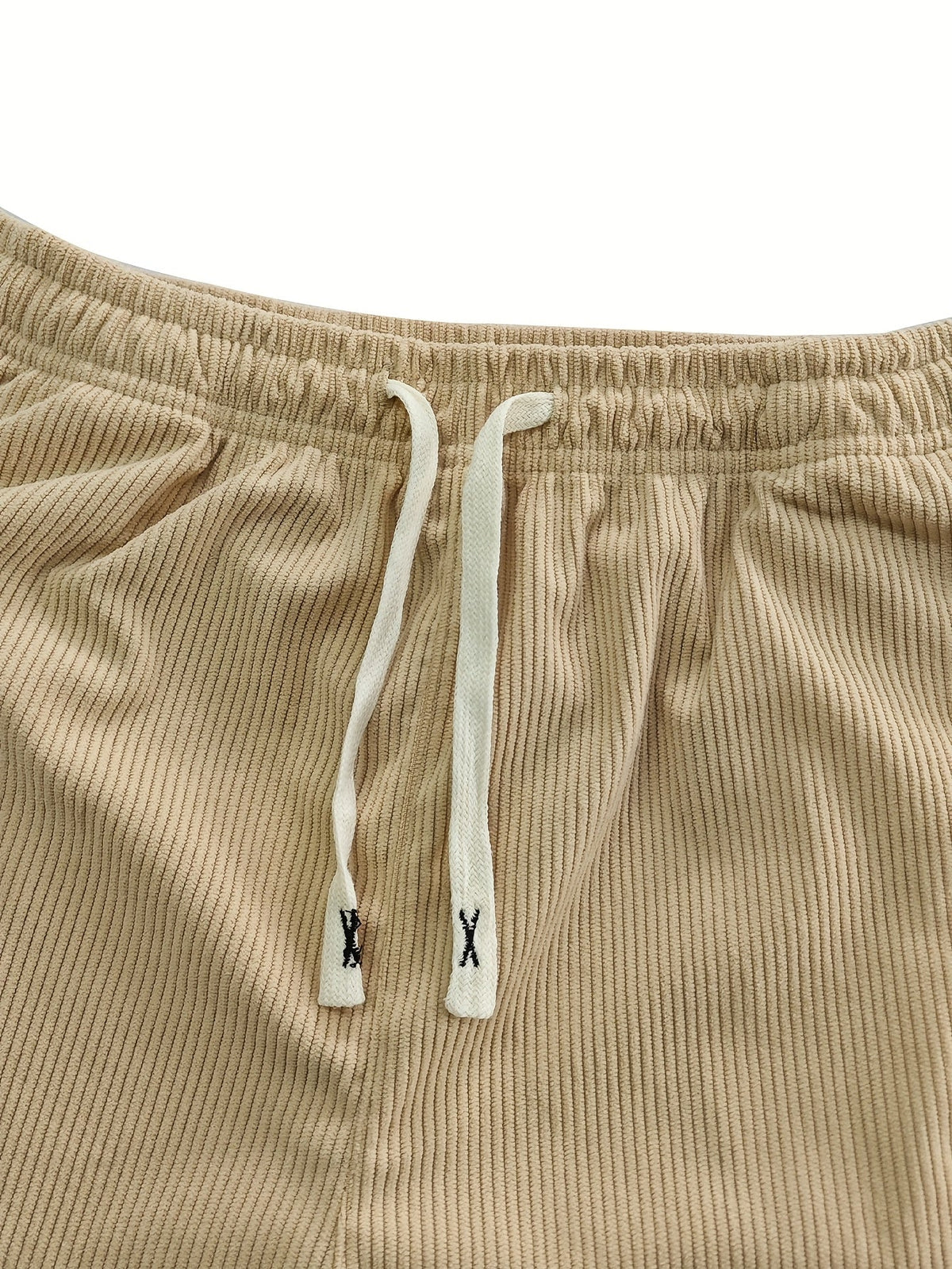 Relaxed Straight-Leg Ribbed Trousers
