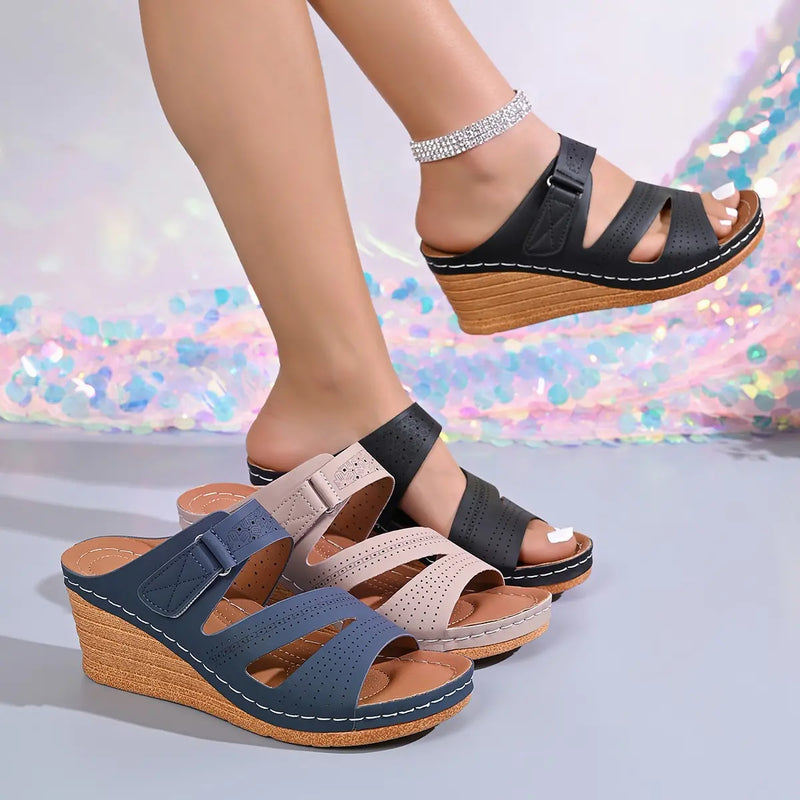 Kaelix - Leather Wedge Sandals Comfort