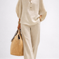 Collared Wide-Leg Two-Piece Set