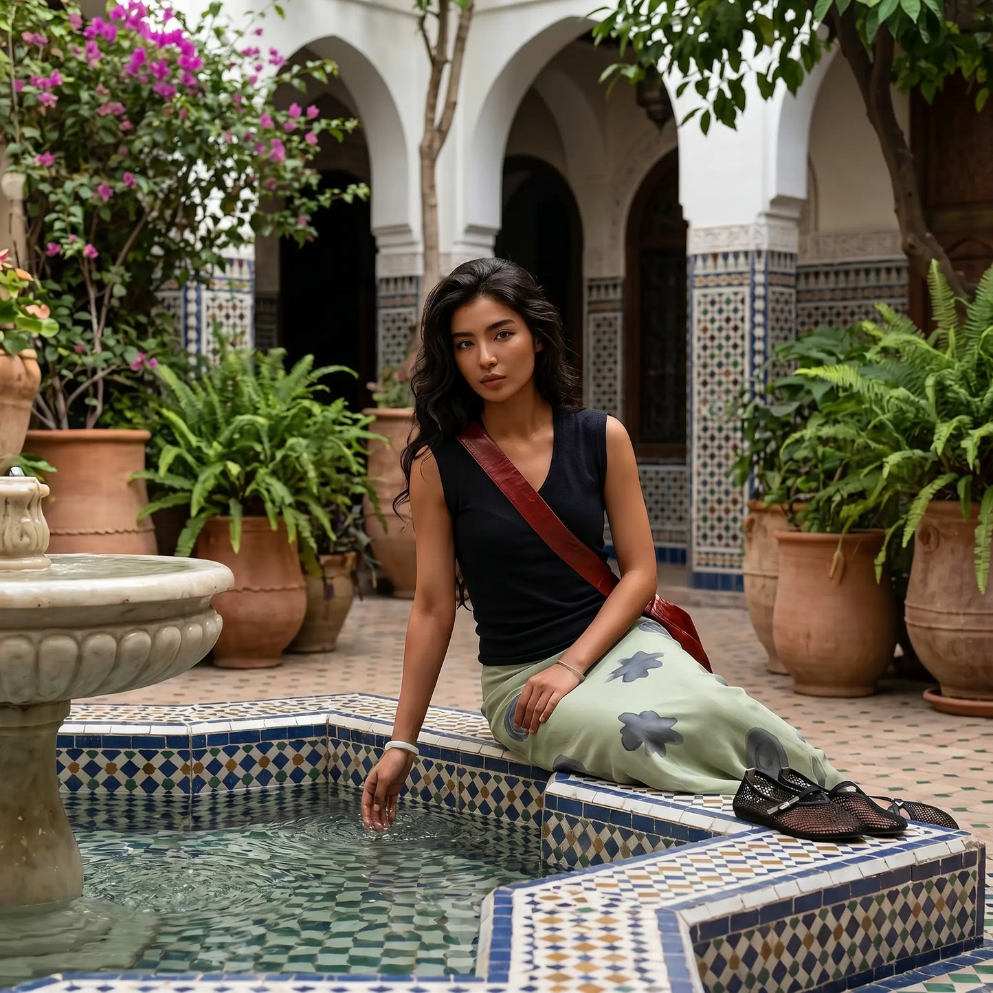 Thalwyn - Bohemian Mesh Skirt & Knit Top Coordinates